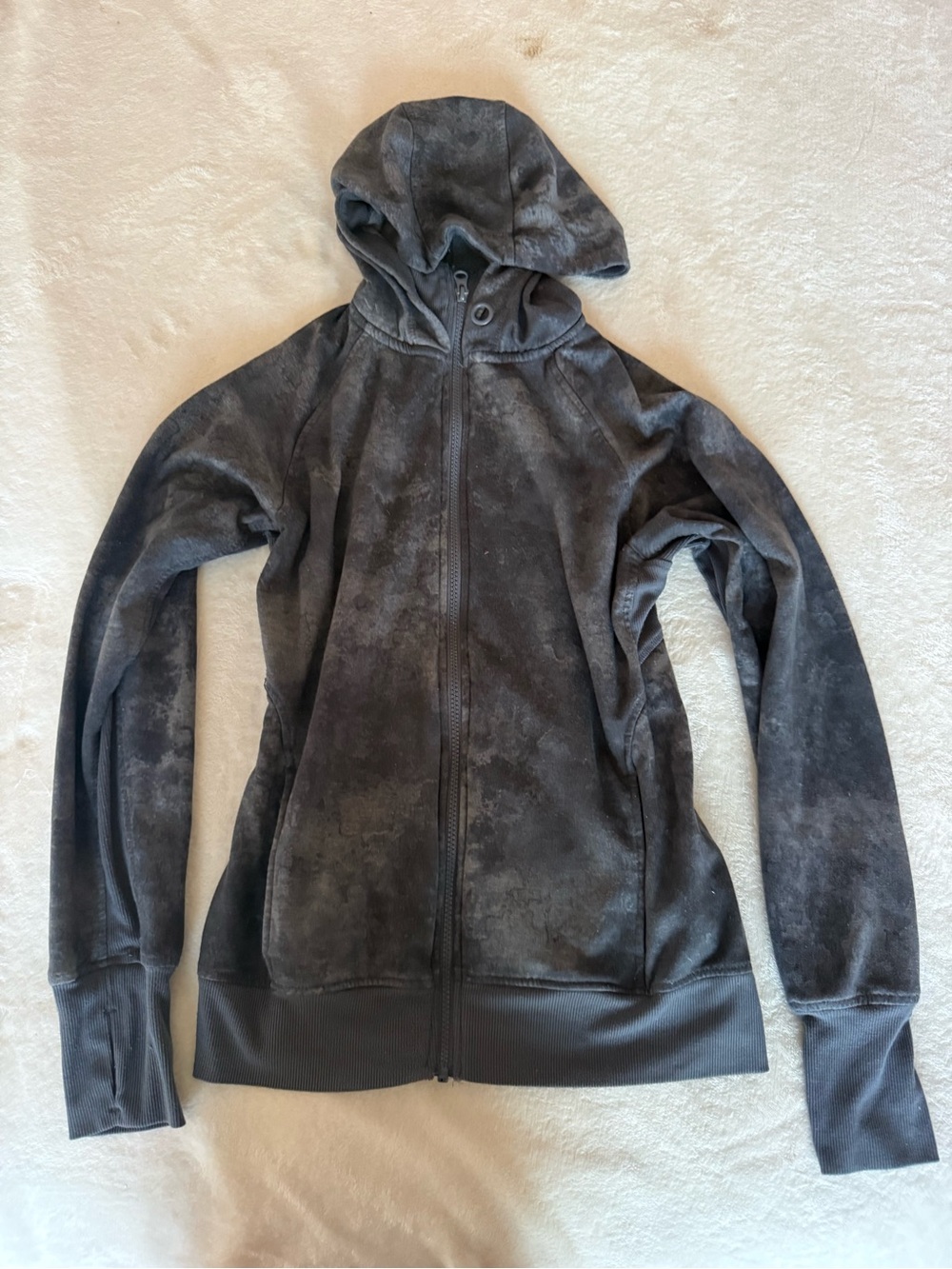Danskin Charcoal Gray Hooded Zip-Up Sweatshirt